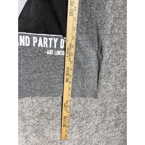 Hybrid Keep Calm Party On Abe Lincoln Short Sleeve T-Shirt Mens Size Large Gray - Picture 6 of 6